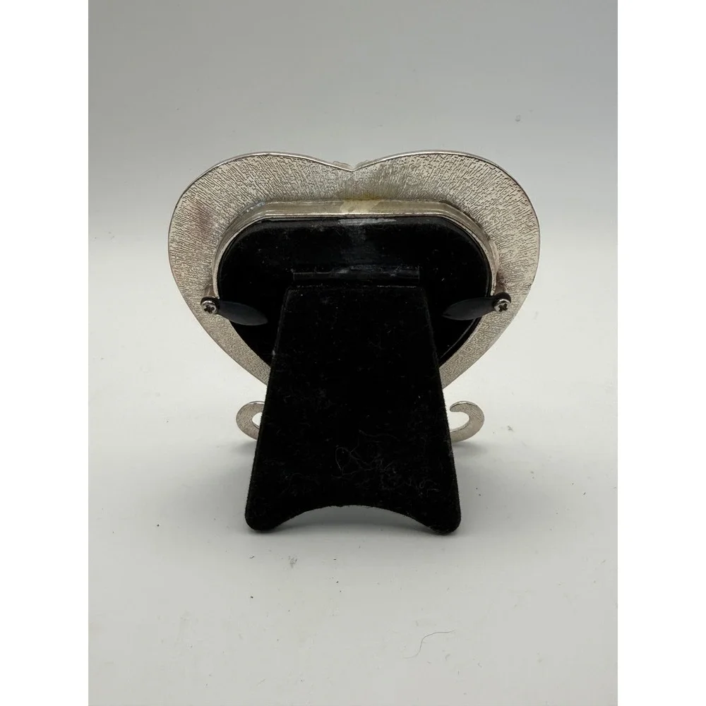 Michaels Snapshots Heart Picture‎ Frame Small Yellow Enamel Silver Rhinestone